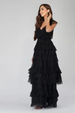 Alexandra Black Tulle Maxi Dress 10 Alexandra Black Tulle Maxi Dress -Laceand Beads ALexandraBlack 4