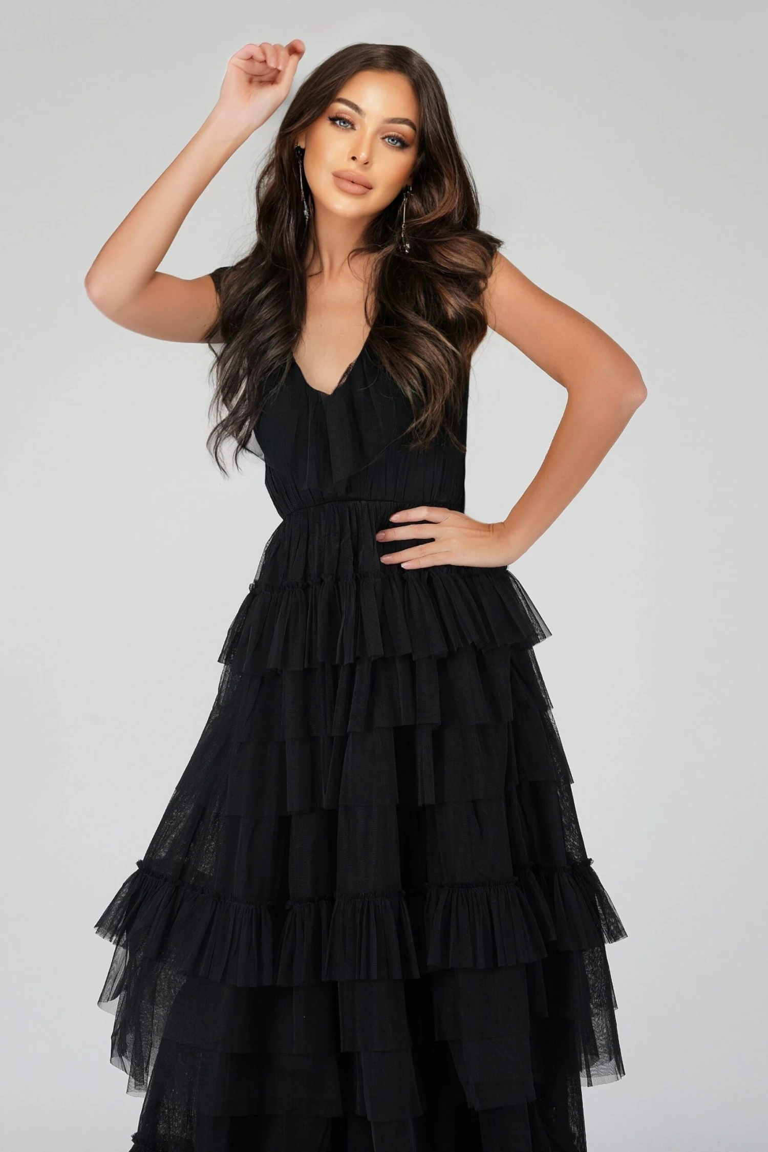 Alexandra Black Tulle Maxi Dress 3 Alexandra Black Tulle Maxi Dress - Image 3