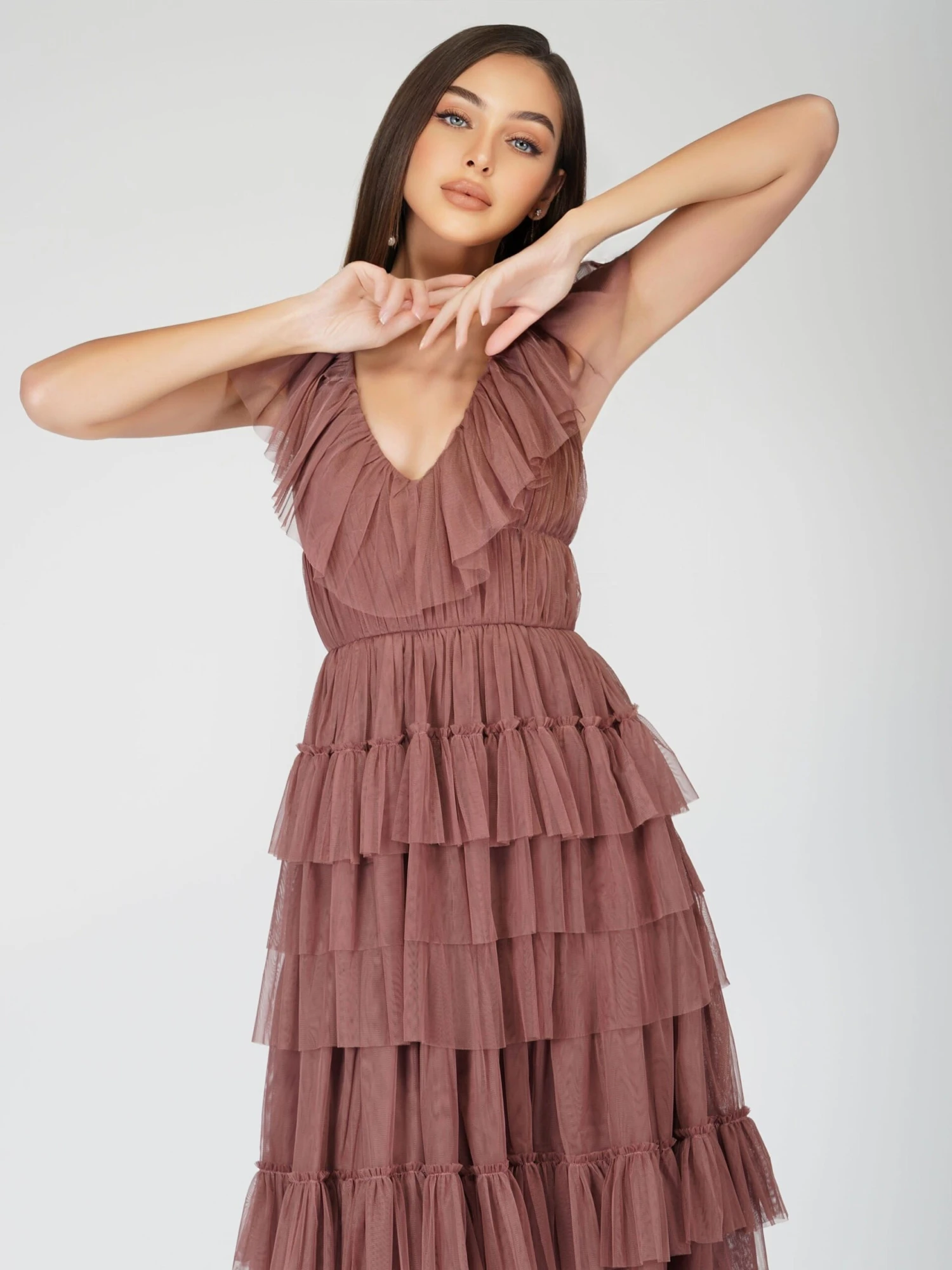 Alexandra Merlot Tulle Maxi Dress 2 Alexandra Merlot Tulle Maxi Dress - Image 2