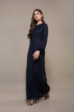 Acacia Embellished Maxi Dress In Navy 10 Acacia Embellished Maxi Dress In Navy -Laceand Beads AcaciaMaxiDressNavy 5