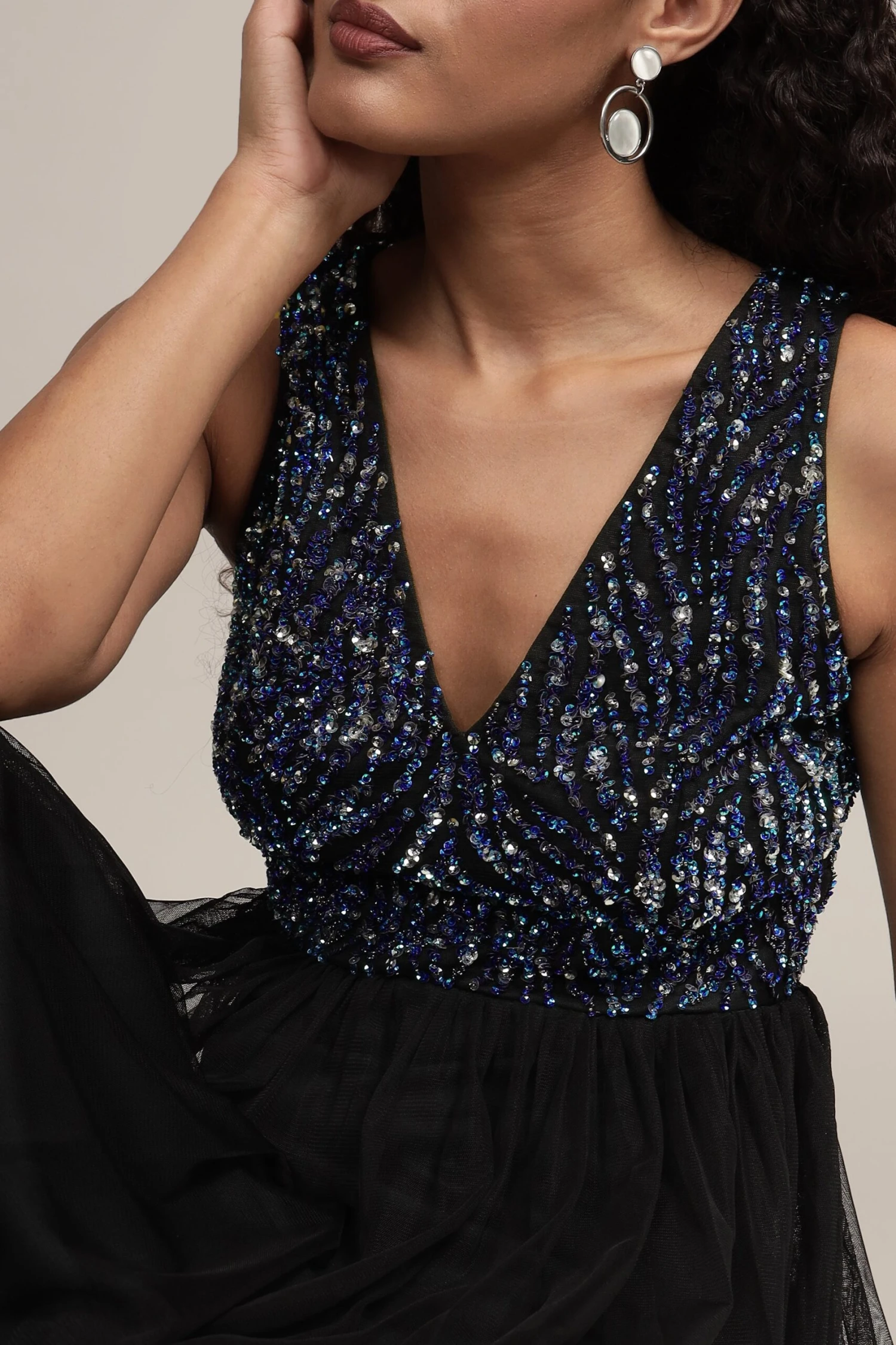 Ada Black Embellished Maxi Dress 6 Ada Black Embellished Maxi Dress - Image 6