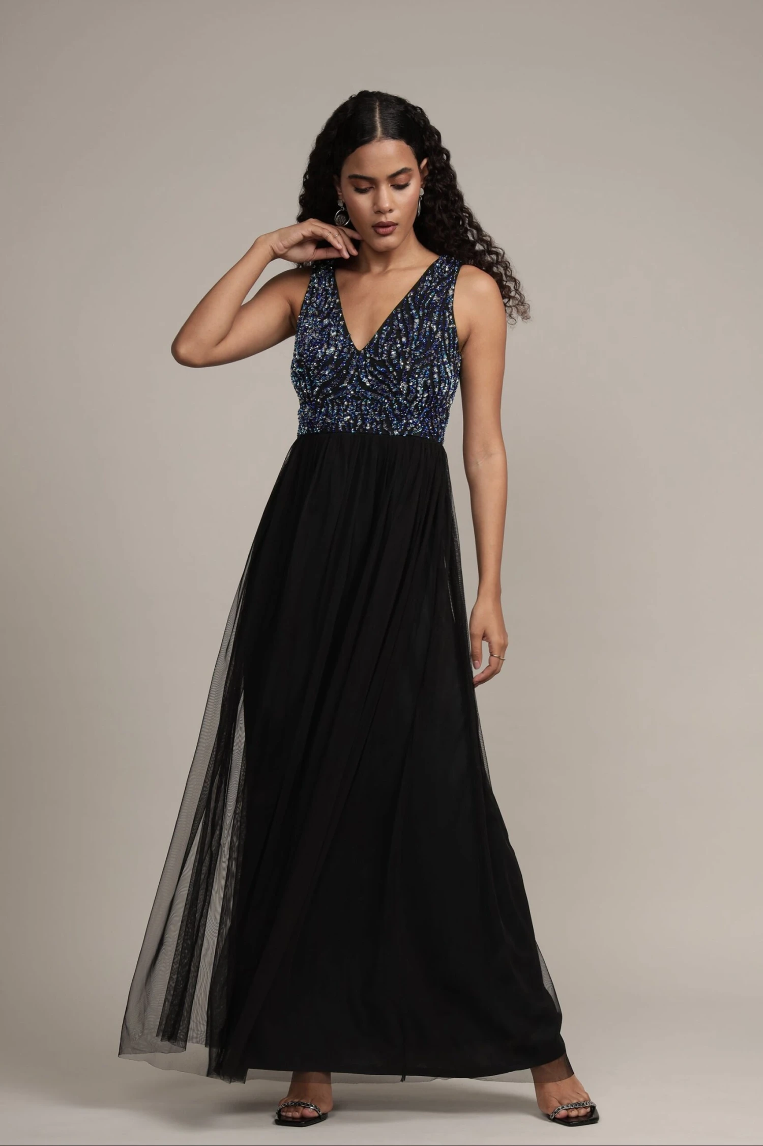 Ada Black Embellished Maxi Dress 2 Ada Black Embellished Maxi Dress - Image 2
