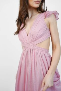 Adeline Metallic Chiffon Maxi Dress In Baby Pink 14 Adeline Metallic Chiffon Maxi Dress In Baby Pink -Laceand Beads Adelinedetail