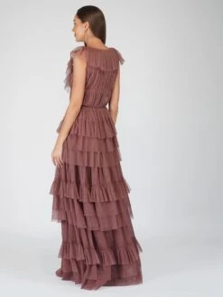 Alexandra Merlot Tulle Maxi Dress 10 Alexandra Merlot Tulle Maxi Dress -Laceand Beads AlexandraMerlot 2