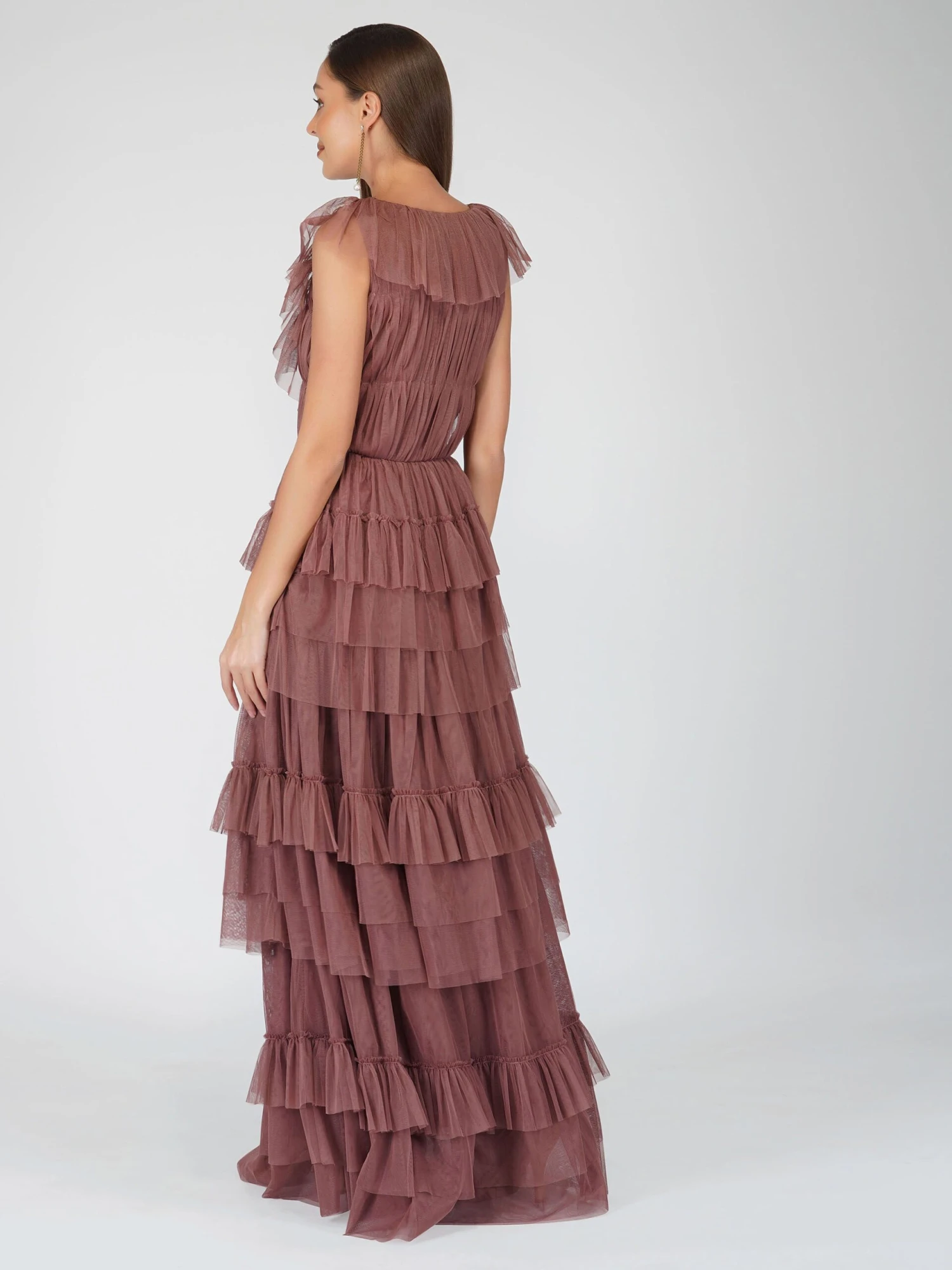 Alexandra Merlot Tulle Maxi Dress 5 Alexandra Merlot Tulle Maxi Dress - Image 5