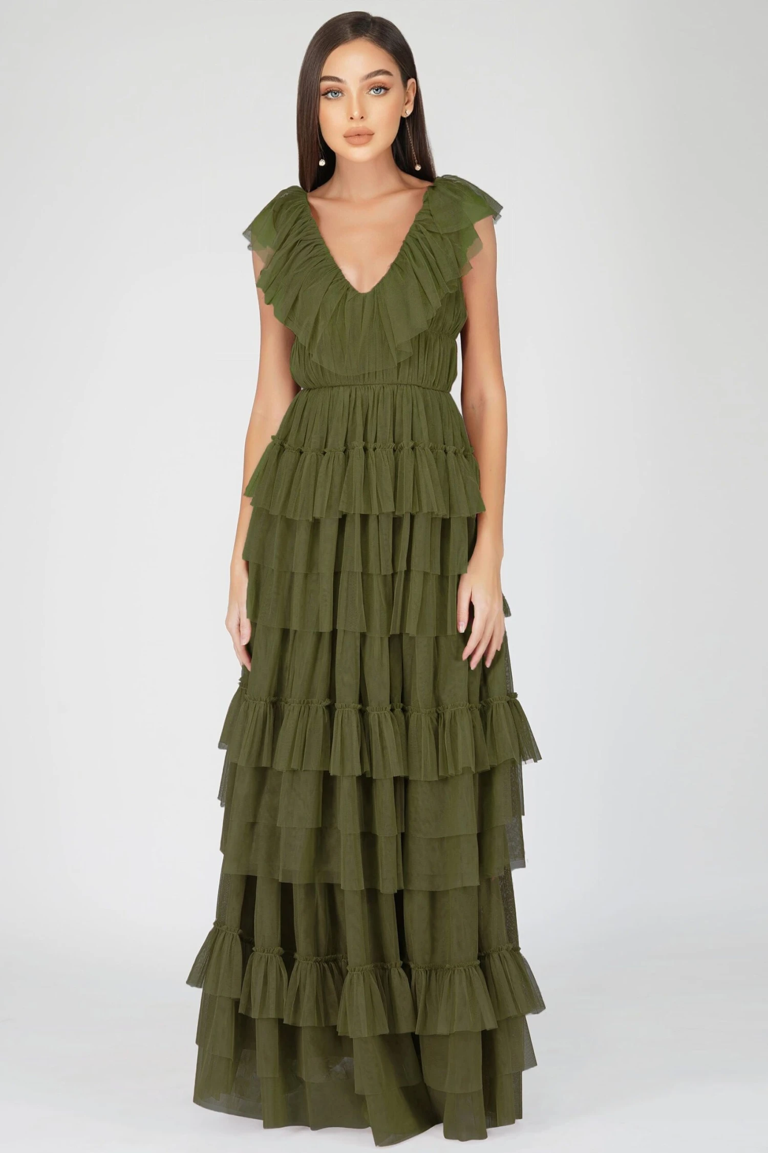 Alexandra Maxi Dress In Deep Olive 7 Alexandra Maxi Dress In Deep Olive - Image 7