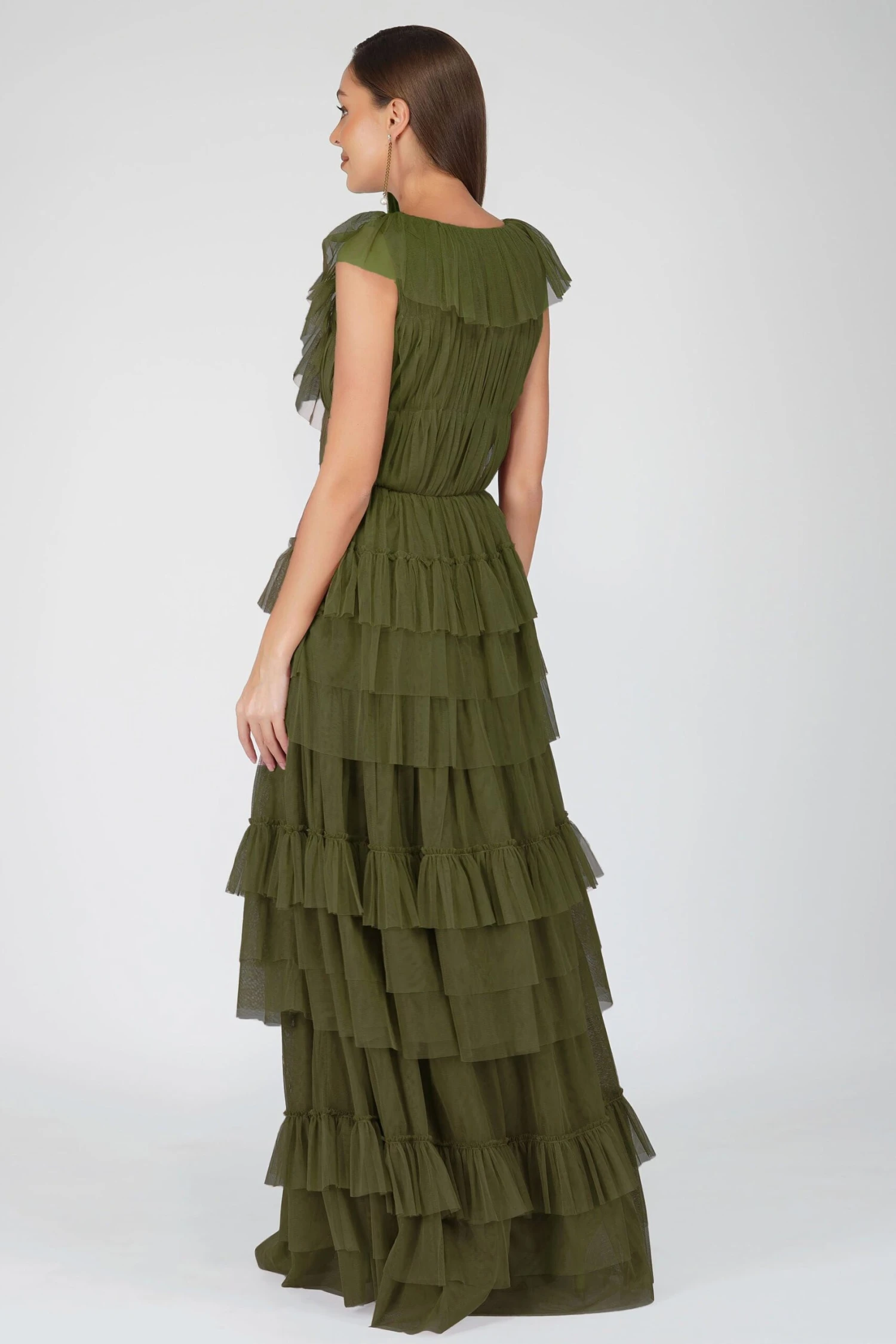 Alexandra Maxi Dress In Deep Olive 8 Alexandra Maxi Dress In Deep Olive - Image 8