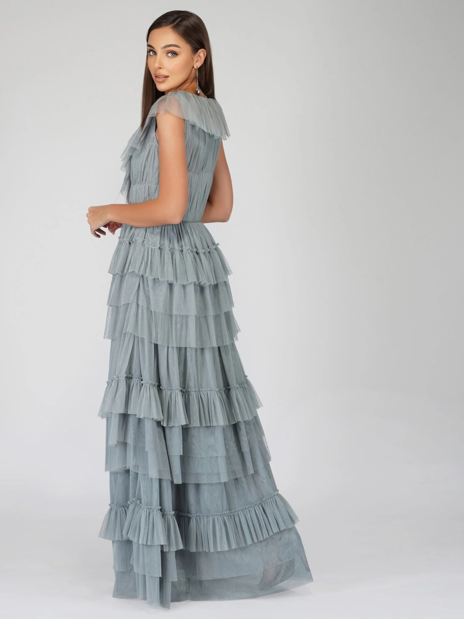 Alexandra Blue Tulle Maxi Dress 5 Alexandra Blue Tulle Maxi Dress - Image 5