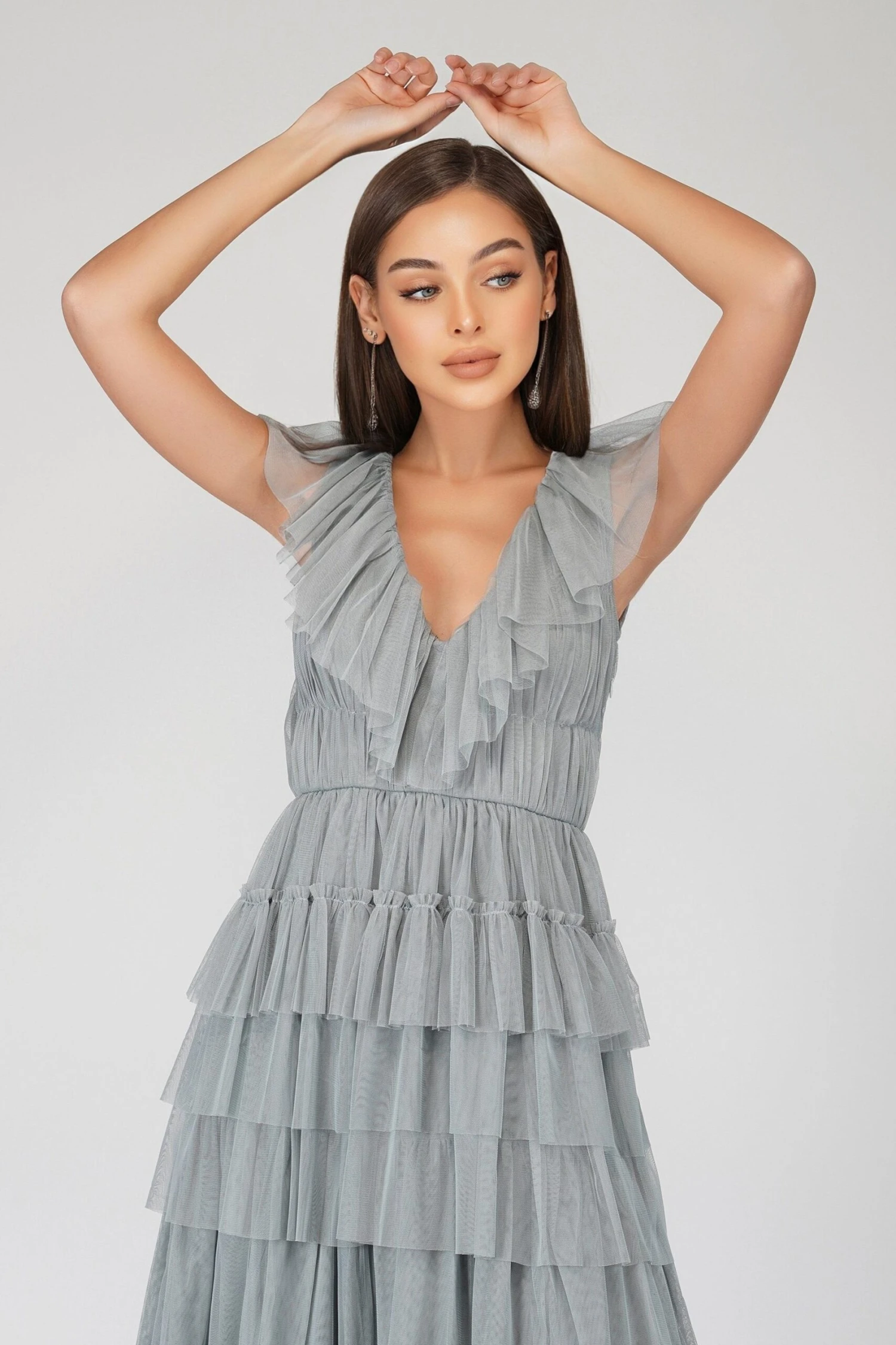 Alexandra Blue Tulle Maxi Dress 3 Alexandra Blue Tulle Maxi Dress - Image 3