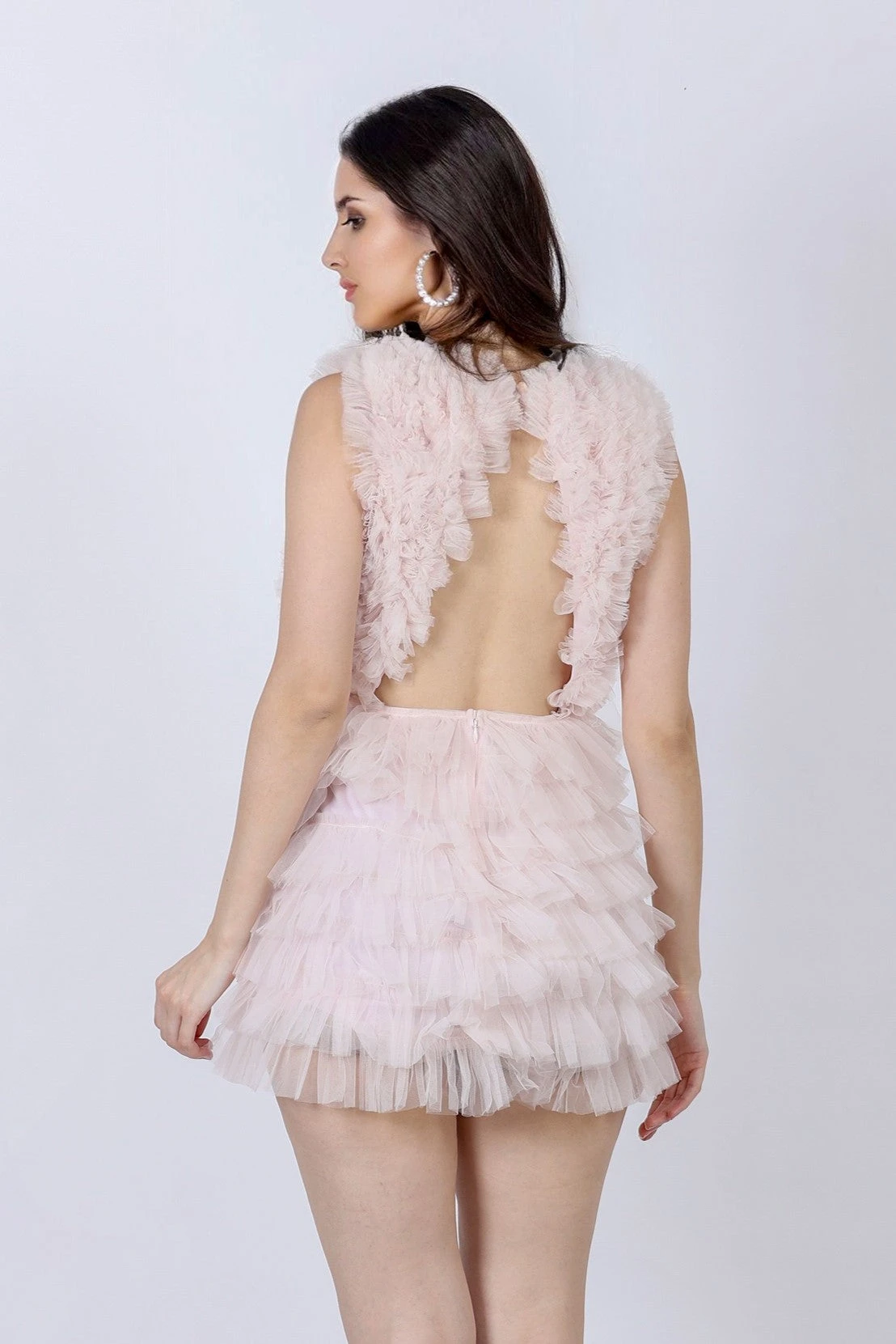 Angel Powder Pink Tulle Mini Dress 2 Angel Powder Pink Tulle Mini Dress - Image 2
