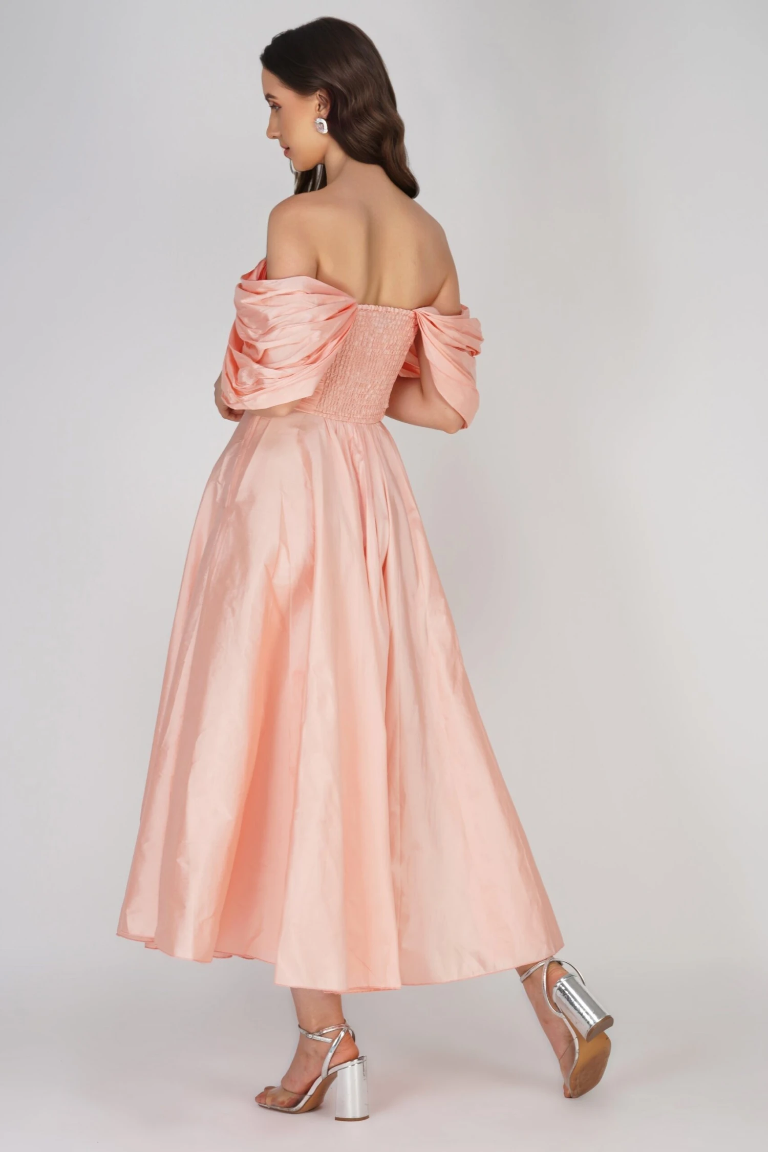 Anya Sugar Pink Taffeta Midi Dress 3 Anya Sugar Pink Taffeta Midi Dress - Image 3