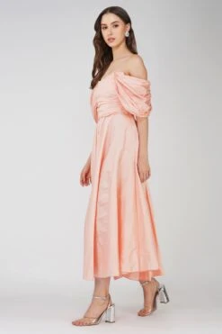 Anya Sugar Pink Taffeta Midi Dress 8 Anya Sugar Pink Taffeta Midi Dress -Laceand Beads AnyaMaxi 5 1