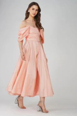 Anya Sugar Pink Taffeta Midi Dress 9 Anya Sugar Pink Taffeta Midi Dress -Laceand Beads AnyaMaxi 6 1