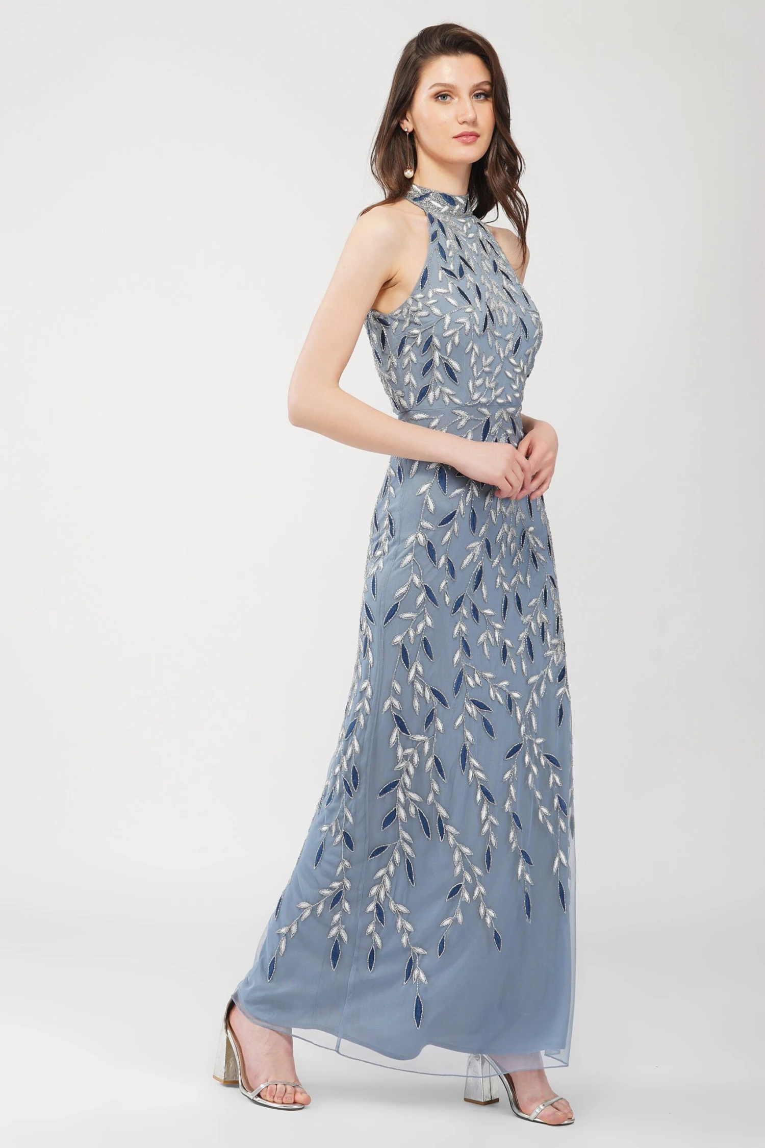 Arina Blue Embellished Maxi Dress 3 Arina Blue Embellished Maxi Dress - Image 3