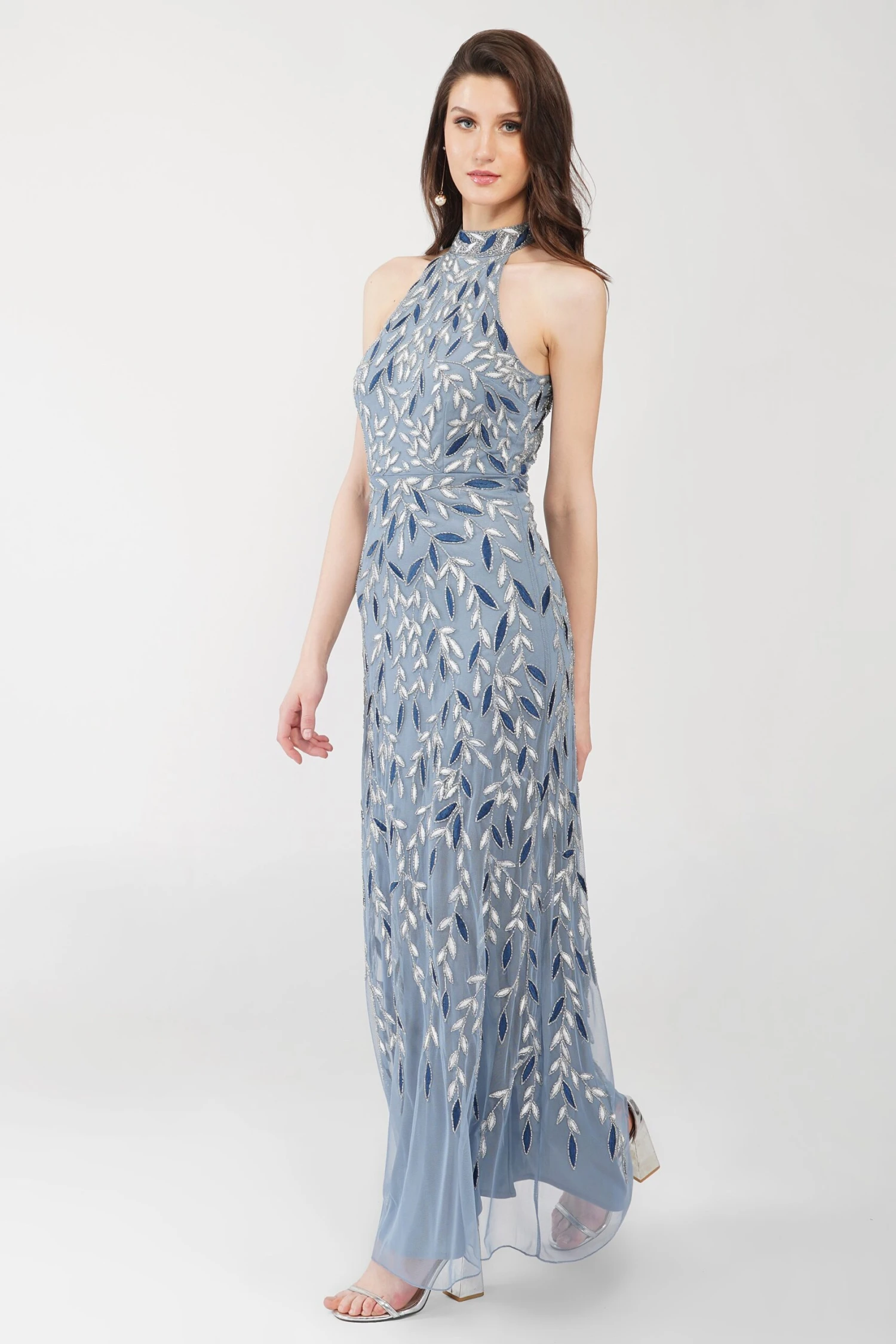 Arina Blue Embellished Maxi Dress 2 Arina Blue Embellished Maxi Dress - Image 2