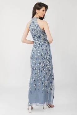 Arina Blue Embellished Maxi Dress 9 Arina Blue Embellished Maxi Dress -Laceand Beads ArinaMaxiDress 4