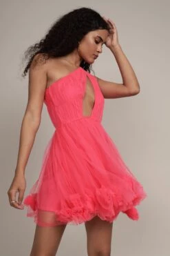 Aurelia Pink Pom Pom Mini Dress -Laceand Beads Aurelia Pink Pom Pom Mini Dress 8