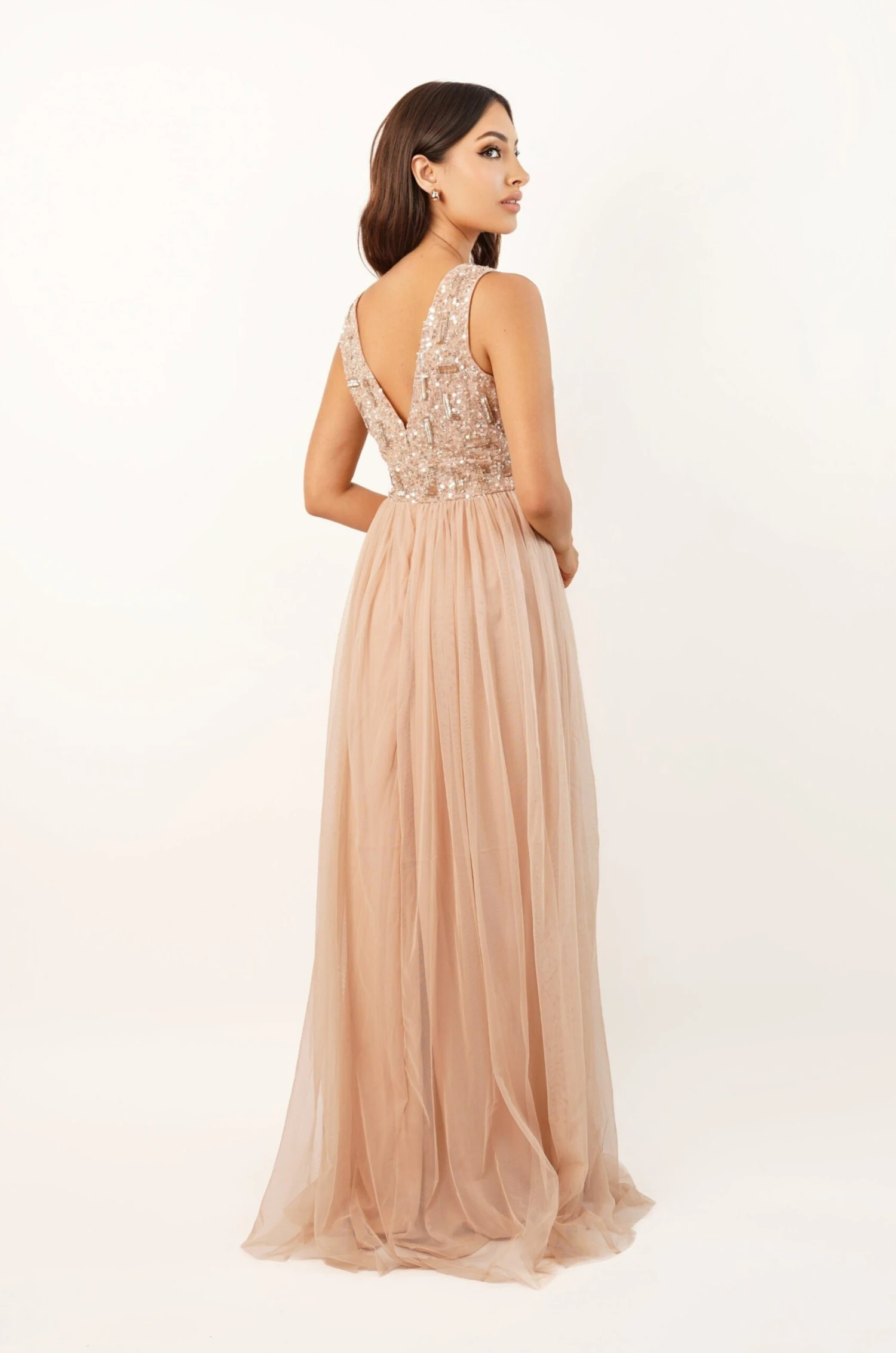 Aurora Nude Embellished Maxi Dress 2 Aurora Nude Embellished Maxi Dress - Image 2
