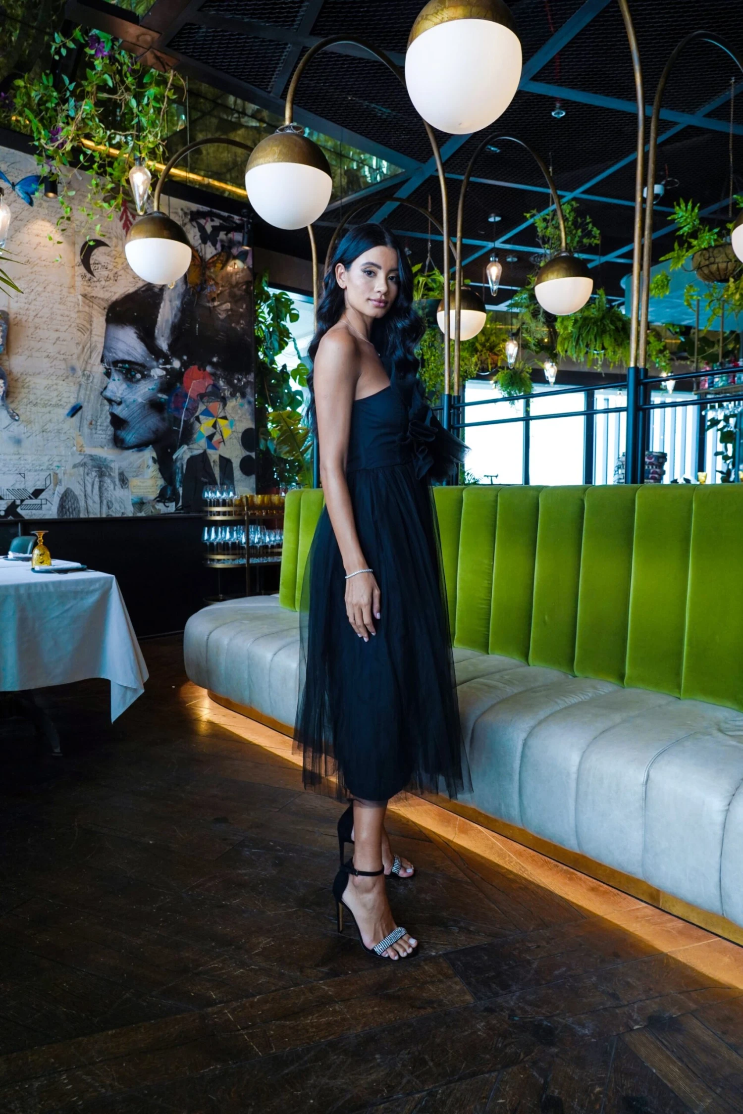 Butterfly Black Tulle Midi Dress 4 Butterfly Black Tulle Midi Dress - Image 4