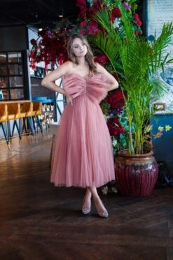 Butterfly Mauve Tulle Midi Dress 6 Butterfly Mauve Tulle Midi Dress -Laceand Beads ButterflyMauve 3