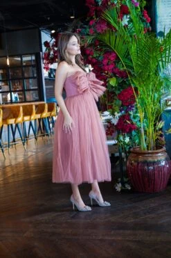 Butterfly Mauve Tulle Midi Dress 7 Butterfly Mauve Tulle Midi Dress -Laceand Beads ButterflyMauve 4