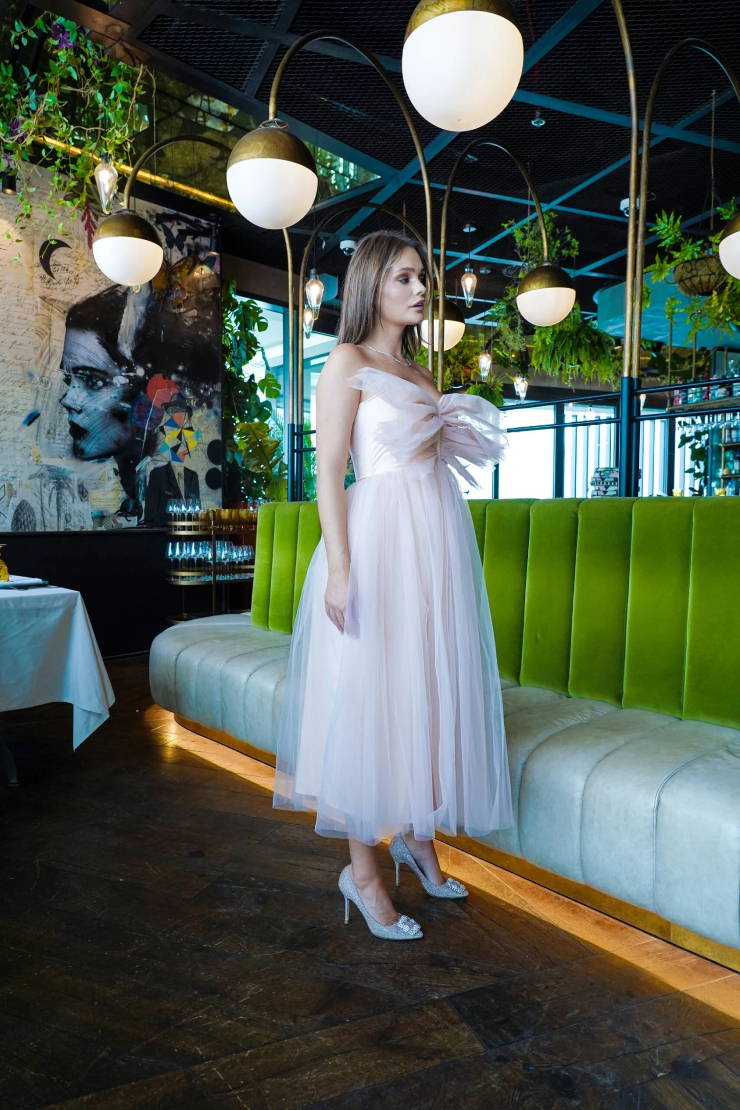 Butterfly Nude Tulle Midi Dress 4 Butterfly Nude Tulle Midi Dress - Image 4