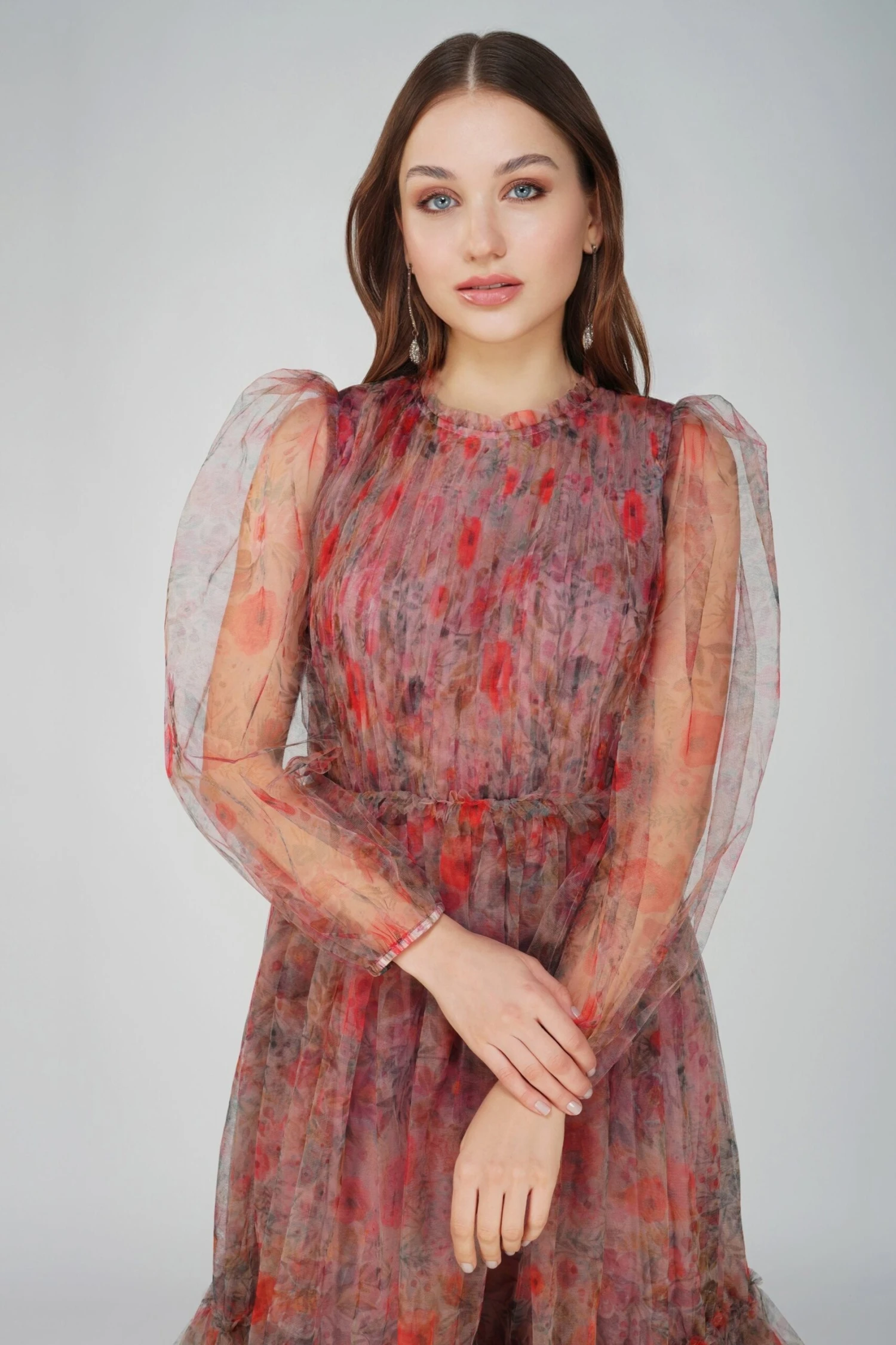 Carina Long Sleeve Floral Maxi Dress In Dusty Rose 2 Carina Long Sleeve Floral Maxi Dress In Dusty Rose - Image 2