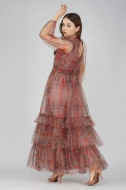 Carina Long Sleeve Floral Maxi Dress In Dusty Rose 7 Carina Long Sleeve Floral Maxi Dress In Dusty Rose -Laceand Beads Carinaedited 2