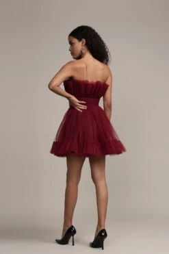 Caspian Tulle Mini Dress In Astro Red 16 Caspian Tulle Mini Dress In Astro Red -Laceand Beads Caspian Mini in Astro Red 4