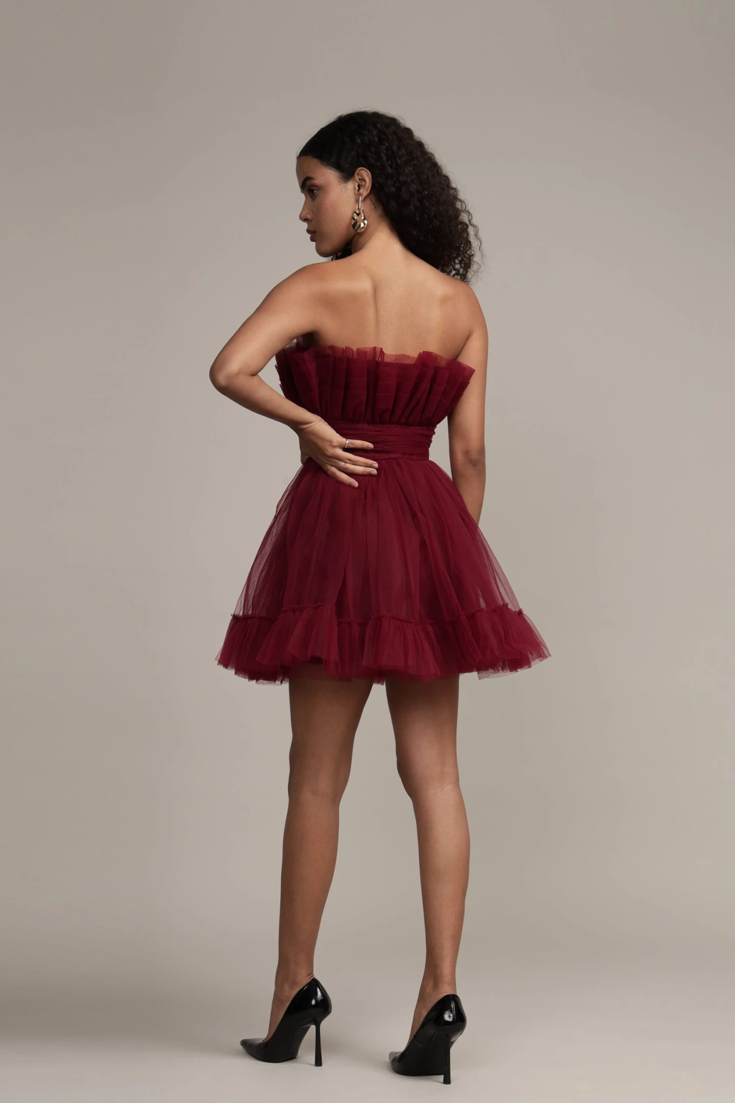 Caspian Tulle Mini Dress In Astro Red 5 Caspian Tulle Mini Dress In Astro Red - Image 5