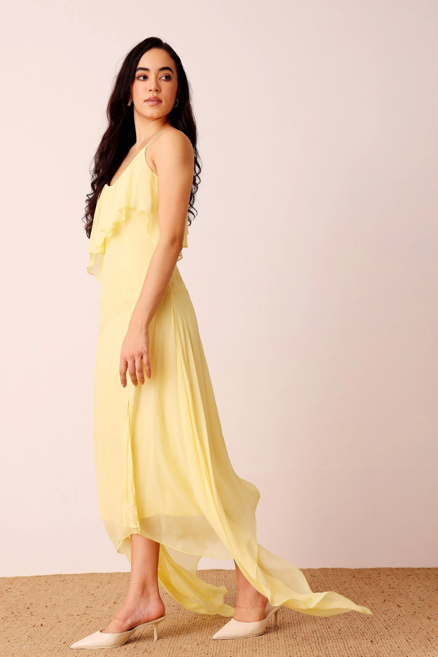 Cassa Midi Dress In Pale Yellow 5 Cassa Midi Dress In Pale Yellow - Image 5