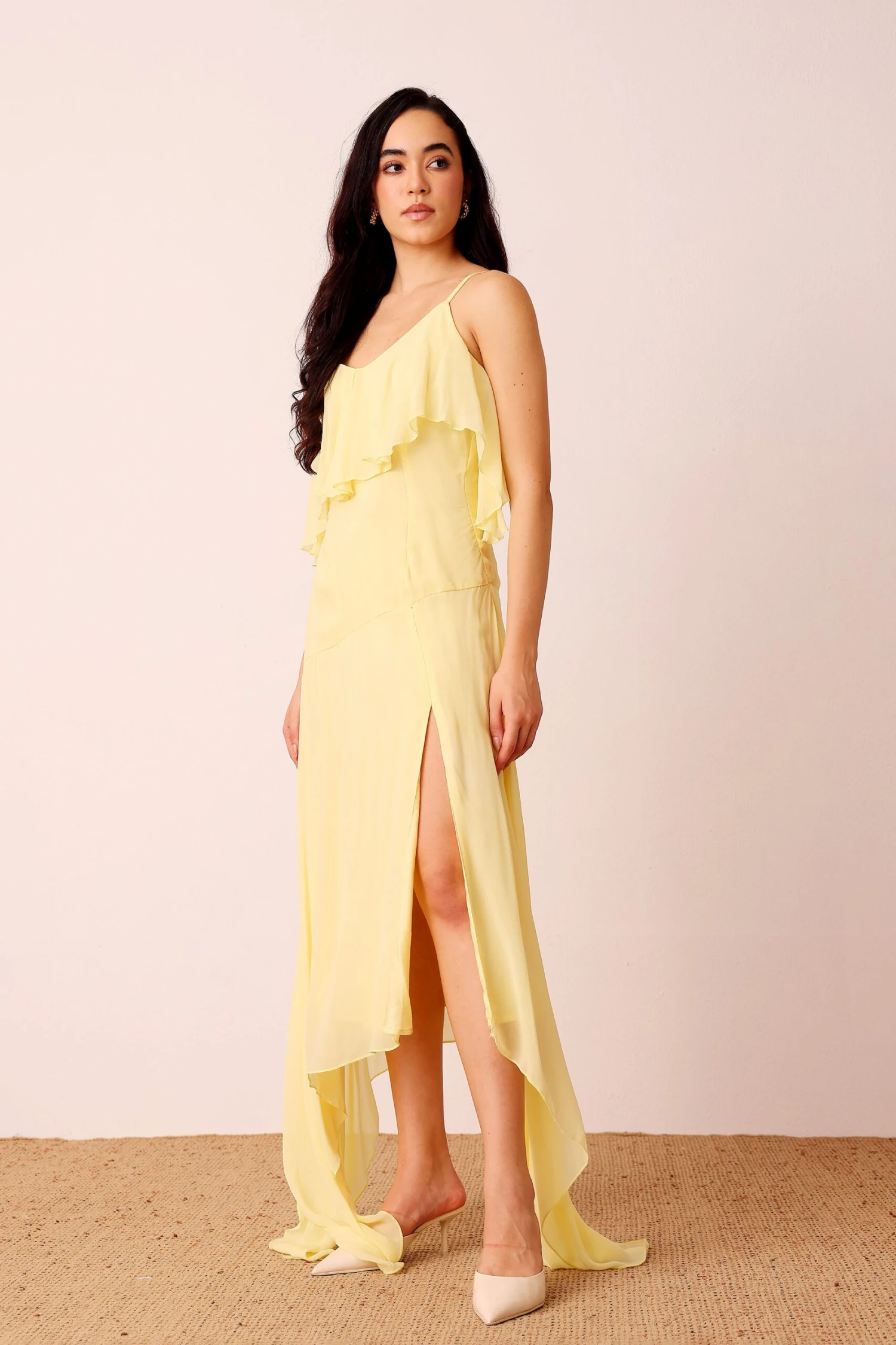 Cassa Midi Dress In Pale Yellow 6 Cassa Midi Dress In Pale Yellow - Image 6