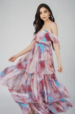 Sydney Chiffon Maxi Dress In Burgundy Print 6 Sydney Chiffon Maxi Dress In Burgundy Print -Laceand Beads ChiffonStyles 39