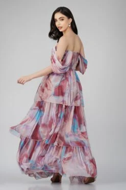 Sydney Chiffon Maxi Dress In Burgundy Print 7 Sydney Chiffon Maxi Dress In Burgundy Print -Laceand Beads ChiffonStyles 40