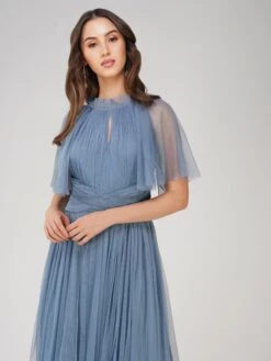 Cristiane Dusty Blue Tulle Midi Dress -Laceand Beads ChristieMidi 6 1