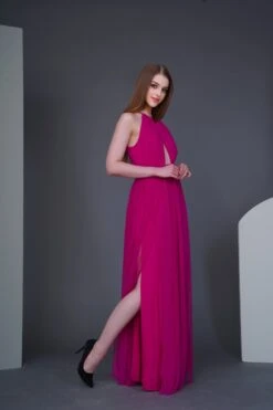 Alicia Bright Pink Maxi Dress -Laceand Beads DSC01153