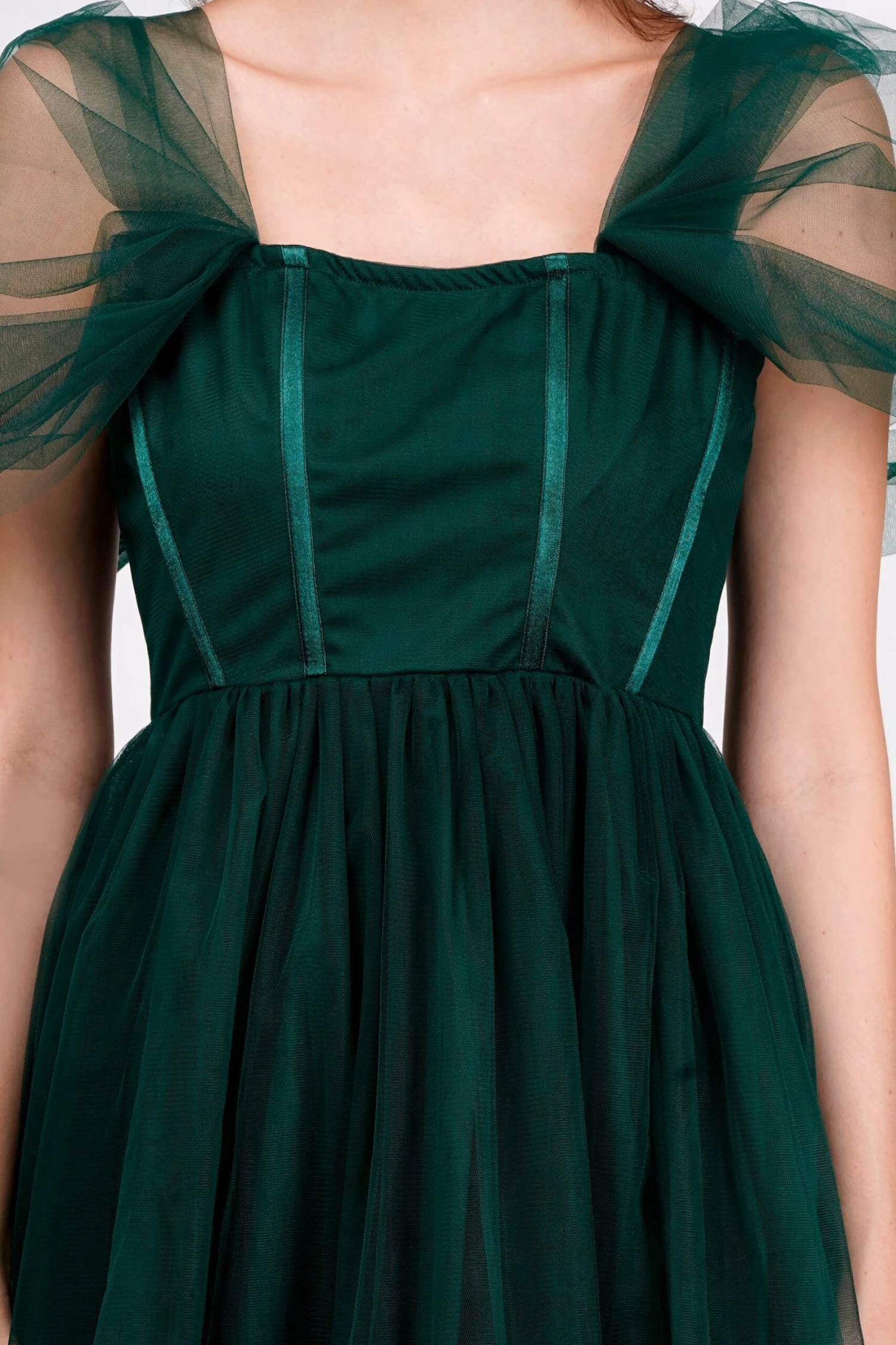 Jayne Emerald Green Tulle Midi Dress 6 Jayne Emerald Green Tulle Midi Dress - Image 6