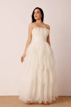 Dakota Strapless Maxi Dress In Ivory