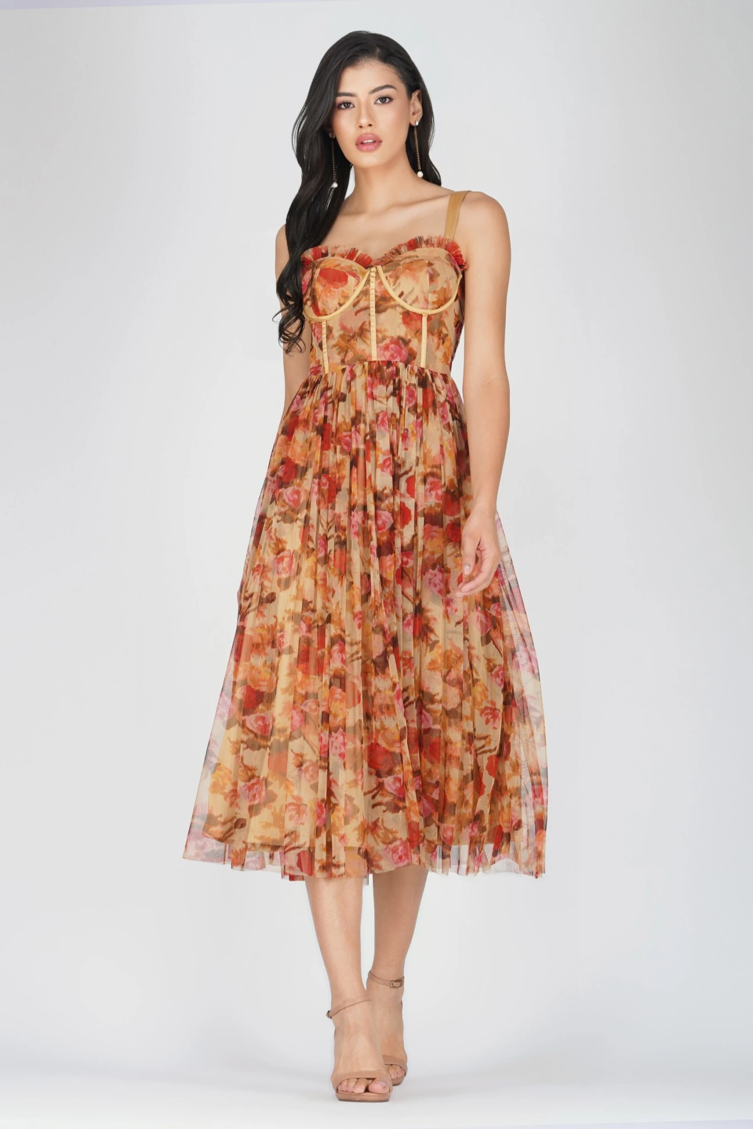Dane Rose Floral Corset Midi Dress 1 Dane Rose Floral Corset Midi Dress