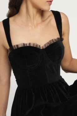 Dune Black Velvet Midi Dress 10 Dune Black Velvet Midi Dress -Laceand Beads Dane Midi Velvet in Black 8