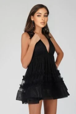 Ivy Black Tulle Mini Dress 8 Ivy Black Tulle Mini Dress -Laceand Beads DecImages 22 Copy