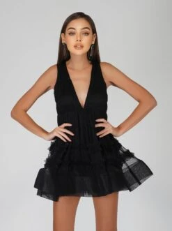 Ivy Black Tulle Mini Dress 9 Ivy Black Tulle Mini Dress -Laceand Beads DecImages 5 Copy