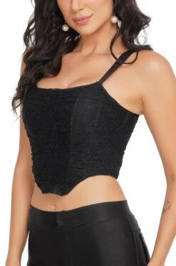 Devon Black Lace Corset Top -Laceand Beads DevonTop 4