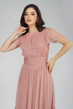 Diva Mink Tulle Bridesmaid Dress 8 Diva Mink Tulle Bridesmaid Dress -Laceand Beads DivaDressPInk 3