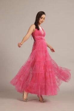 Candace Maxi Dress In Bright Pink Print -Laceand Beads EDITCandaceMaxiinPinkPrint 4