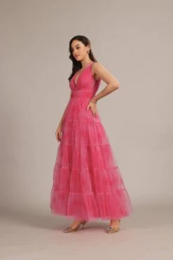 Candace Maxi Dress In Bright Pink Print -Laceand Beads EDITCandaceMaxiinPinkPrint 5