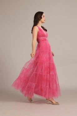 Candace Maxi Dress In Bright Pink Print -Laceand Beads EDITCandaceMaxiinPinkPrint 6