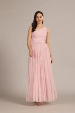 One Shoulder Maxi Dress In Powder Pink 7 One Shoulder Maxi Dress In Powder Pink -Laceand Beads EDIT One Shoulder Maxi in Powder Pink 2