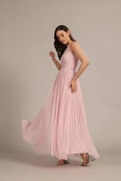 One Shoulder Maxi Dress In Powder Pink 9 One Shoulder Maxi Dress In Powder Pink -Laceand Beads EDIT One Shoulder Maxi in Powder Pink 3