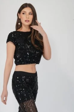 Elaine Black Sequin Top 31 Elaine Black Sequin Top -Laceand Beads Elaine Raine 4 7ea86489 5792 42c8 9f62 886a90c1c100